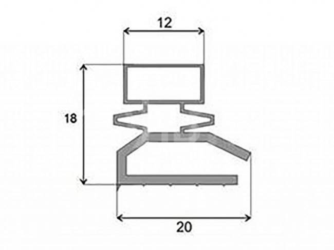 Уплотнитель 1100*530мм для холодильника Бирюса Днепр Океан Орск Памир Полюс